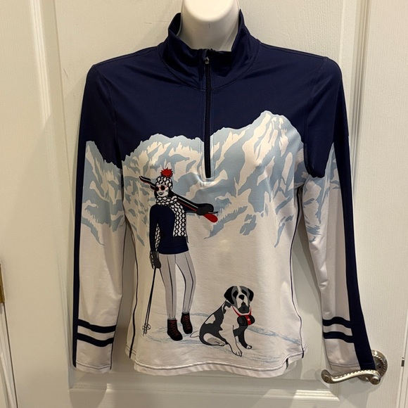 Krimson Klover Tops - Krimson Klover Bernie Quarter-zip Base Layer Top with Novelty Graphic Size S